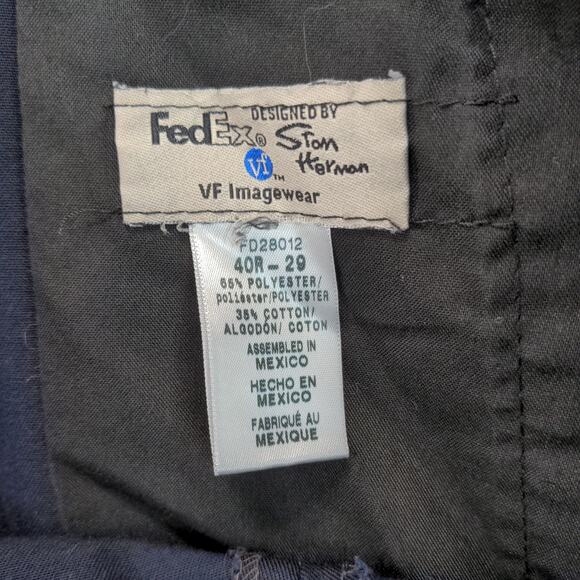 FedEx Federal Express Stan Herman Uniform Pants Size 40R-29 Blue Reflective - Picture 10 of 10